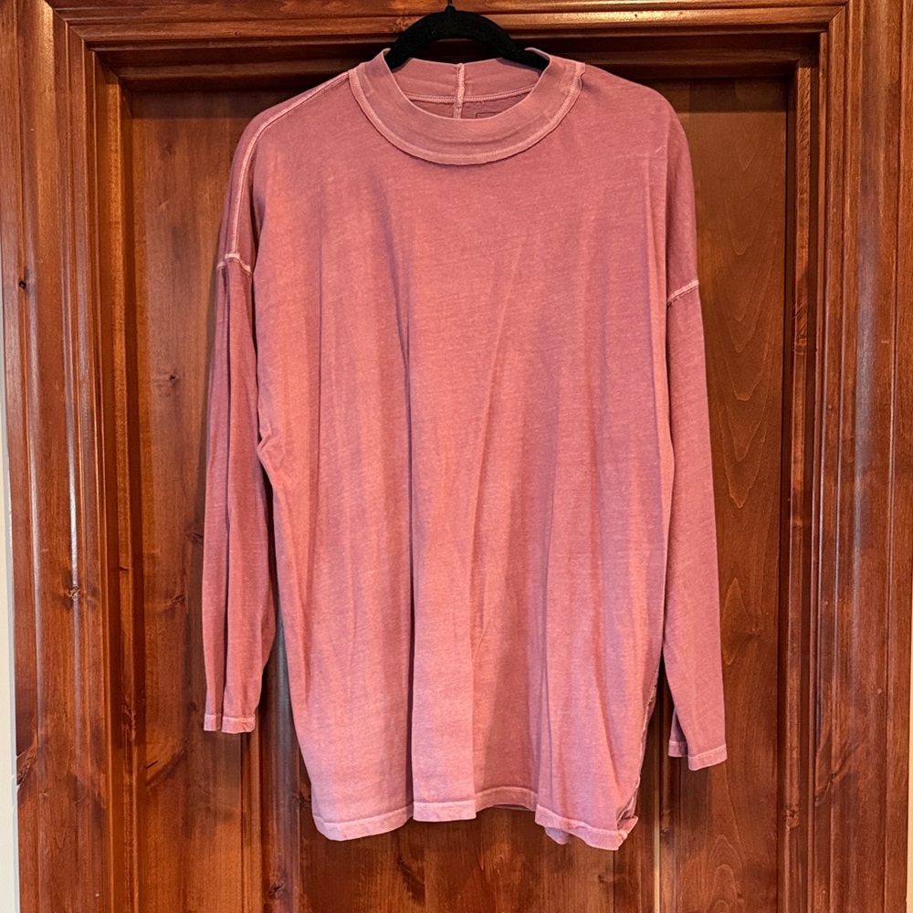 Free People Pink Long Sleeve Tee